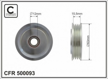 500093 CAFFARO Ролик натяжной ремня приводного Prius 1.5L 00-09