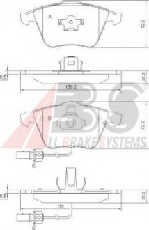 37428 A.B.S  Колодка гальм. диск. AUDI A4/A6/A8 передн. (вир-во ABS)