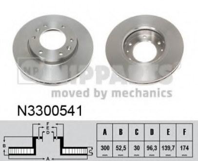 N3300541 Nipparts  Диск тормозной Hyundai H-1 08- (пр-во Nipparts)