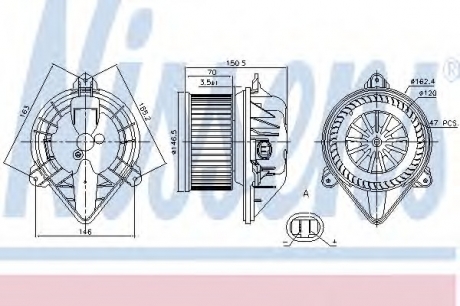 87173 Nissens Вентилятор салону OPEL, Nissan (вир-во Nissens)