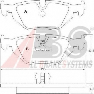 36824 A.B.S  Колодка торм. BMW 3/5/7ser. задн. (пр-во ABS)