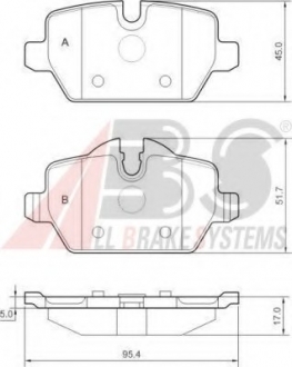 37435 A.B.S  Колодка торм. BMW 116i/118i задн. (пр-во ABS)