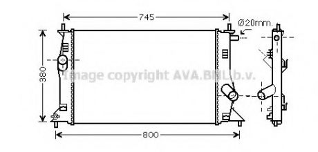 MZ2183 AVA Cooling Systems Радіатор охолодження MAZDA 5 (05-) (вир-во AVA)