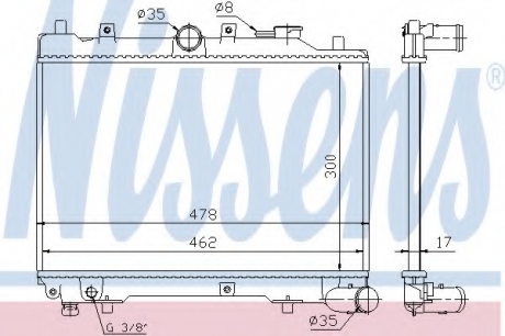 62512 Nissens Радиатор охлаждения MAZDA 323 (пр-во Nissens)