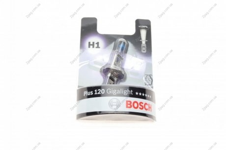 1987301108 Bosch Лампа розжарювання H1 12V 55W GigaLight +120 (blister 1шт) ((вир-во Bosch)
