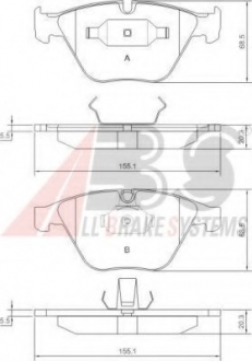 37346 A.B.S  Колодка торм. BMW 5/6/7 передн. (пр-во ABS)