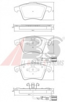 37416 A.B.S  Колодка гальм. диск. VW T5 16" передн. (вир-во ABS)