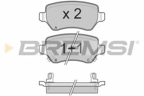 BP3027 BREMSI Тормозные колодки зад. Combo 05-/Astra G/H