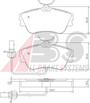 37274 A.B.S  Колодка торм. VW T4 передн. (пр-во ABS)