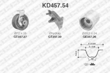 KD457.54 NTN SNR Роликовий модуль натягувача ременя (ролик, ремінь)
