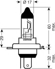 64196TSP OSRAM Лампа 75/70W 24V P43T FS1 (пр-во OSRAM)