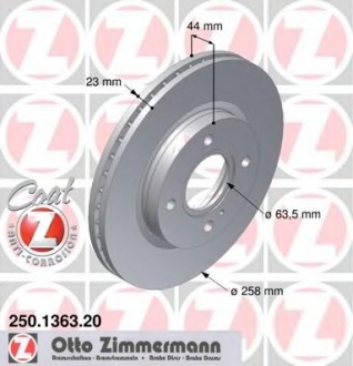 250136320 Otto Zimmermann GmbH Диск тормозной Coat Z
