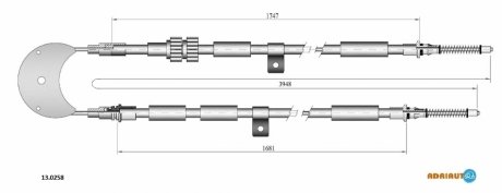 13.0258 ADRIAUTO Трос ручного гальма