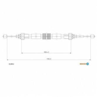 41.0201.2 ADRIAUTO Трос ручного гальма Renault Duster задній (вир-во Adriauto)