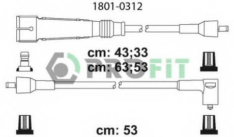 1801-0312 PROFIT Комплект кабелів високовольтних