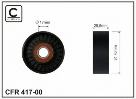 41700 CAFFARO Ролик паска приводного vag 3.0 tfsi 08- (76x17x26)