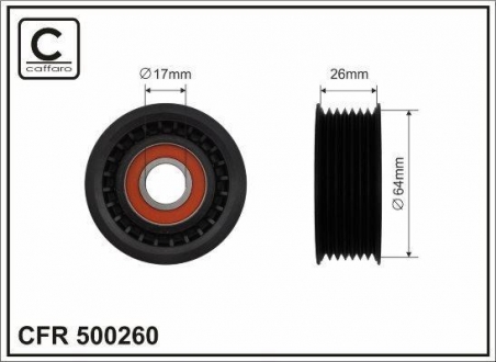 500260 CAFFARO Ролик  натяжний без кронштейна
