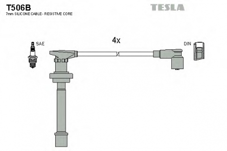 T506B TESLA  Комплект кабелів високовольтних