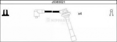 J5383021 Nipparts  Комплект кабелiв запалювання