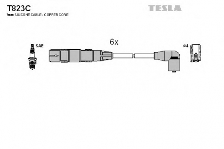 T823C TESLA  Комплект кабелiв запалювання