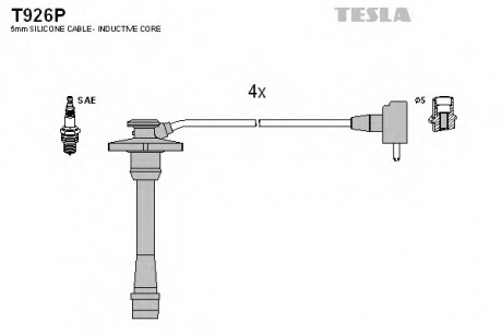 T926P TESLA  Комплект кабелiв запалювання