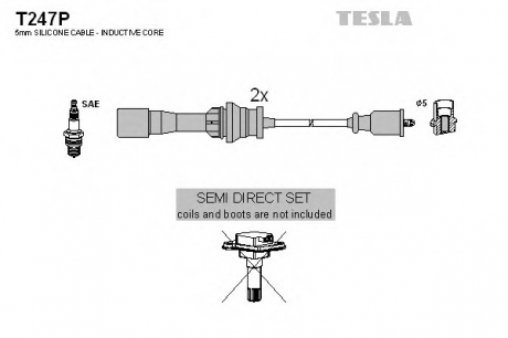 T247P TESLA  Комплект кабелів високовольтних