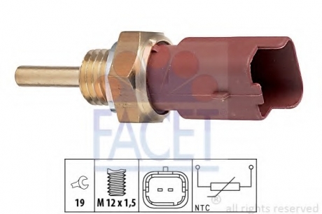 7.3326 Facet  Датчик температуры уваної рідини Doblo/Combo 0.9-1.4LPG 03- (7.3326) FACET