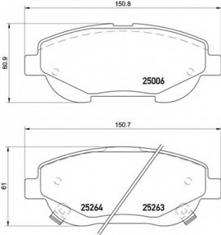 P83148 Brembo Колодки гальмівні дискові