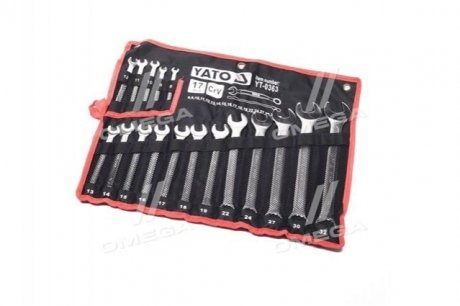 Ключі ріжково накидні: М = 8-32 мм, Набір 17 шт. САТИН [3], компл(YATO ) YT-0363