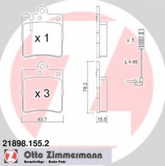 21898.155.2 Otto Zimmermann GmbH Колодки гальмівні дискові