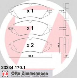 23234.170.1 Otto Zimmermann GmbH Колодки гальмівні дискові