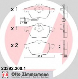 23392.200.1 Otto Zimmermann GmbH Колодки гальмівні дискові
