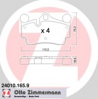 24010.165.9 Otto Zimmermann GmbH Колодки гальмівні дискові