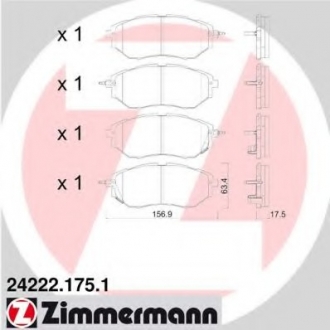 24222.175.1 Otto Zimmermann GmbH Колодки гальмівні дискові