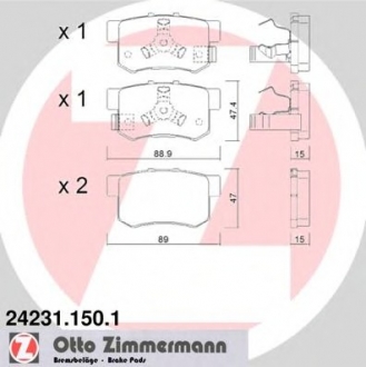 24231.150.1 Otto Zimmermann GmbH Колодки гальмівні дискові