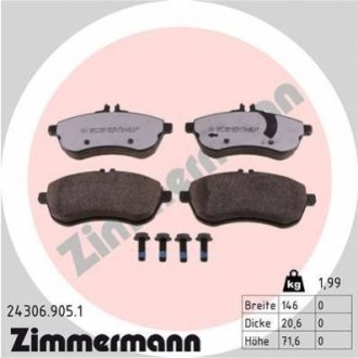 24306.905.1 Otto Zimmermann GmbH Колодки гальмівні дискові