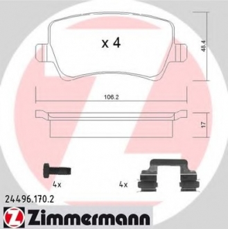 24496.170.2 Otto Zimmermann GmbH Колодки гальмівні дискові