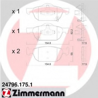 24796.175.1 Otto Zimmermann GmbH Колодки гальмівні дискові
