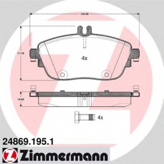 24869.195.1 Otto Zimmermann GmbH Колодки гальмівні дискові