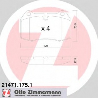 214711751 Otto Zimmermann GmbH Гальмiвнi колодки дисковi