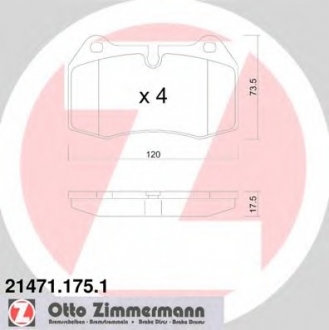 214711751 Otto Zimmermann GmbH Колодки гальмівні дискові