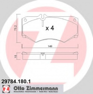 297841801 Otto Zimmermann GmbH Колодки гальмівні дискові, к-кт