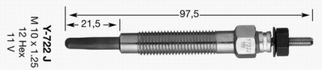 Y722JS NGK Свеча накала (Y722JS) NGK