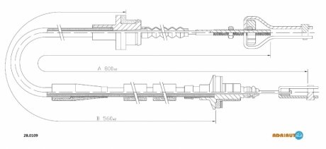 28.0109 ADRIAUTO Трос зчеплення