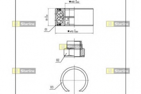 LO 03414 Starline Підшипник колісний