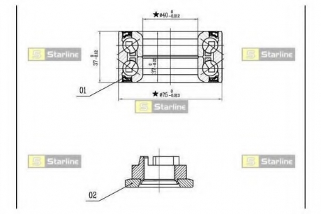 LO 03575 Starline Пiдшипник ступицi колеса