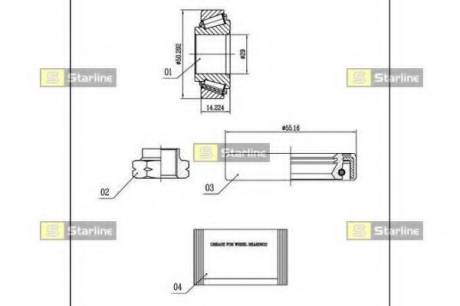 LO 01333 Starline Пiдшипник ступицi колеса