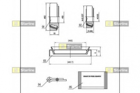 LO 01465 Starline Пiдшипник ступицi колеса