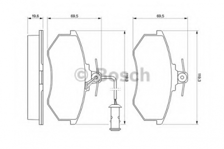 0 986 466 693 Bosch Гальмiвнi колодки к-кт.