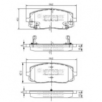 J3600323 Nipparts  Гальмiвнi колодки к-кт.